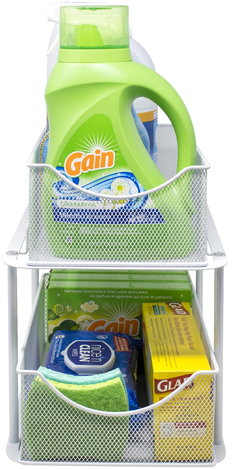 Sorbus 2-Tier Organizer Baskets with Mesh Sliding Drawers