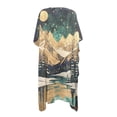 thumbnail image 2 of HELLHERO Lightweight Bathing Suit Cover Up for Summer Polyester Elegant Long Kimono Swimsuit Cover Up Snowy Mountain Starlit Sky Theme, 2 of 6