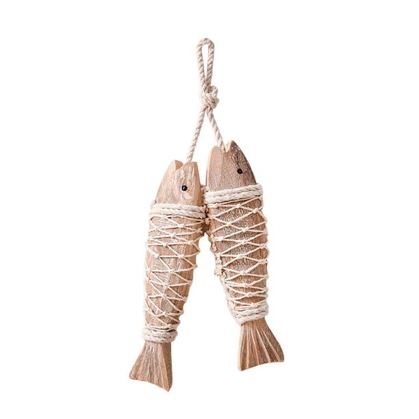 Colgante de pez de madera con temática de playa, decoración náutica mediterránea 195x45 cm