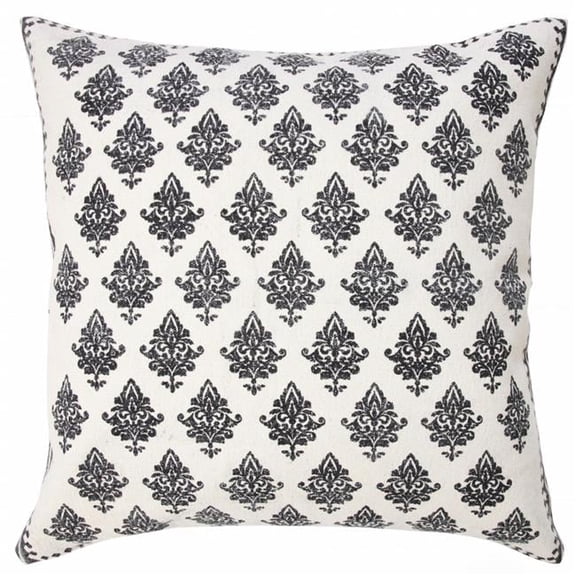 4 x 20 x 20 in. White Geometric Zippered 100 Percent Cotton Throw Pillow - Set of 2