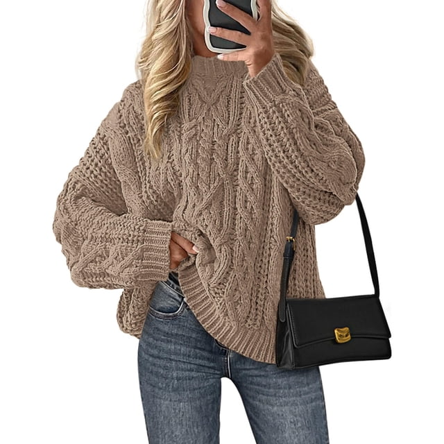 Suéter PRETTYGARDEN Oversized de Punto Grueso con Trenzas XL