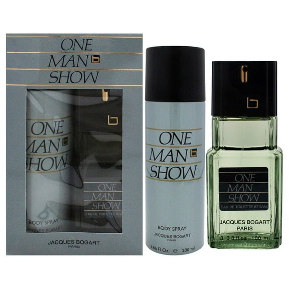 Jacques Bogart One Man Show , 2 Pc Gift Set 3.3oz EDT Spray, 6.6oz Body Spray