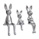 thumbnail image 5 of 3x Estatuas Familia Conejito Figura Cerámica Figuras Animales Adorno Coleccionable para Plata, 5 of 9