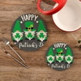 thumbnail image 2 of FREEAMG St.Patrick's Day Cute Gnome Heat Resistant Trivets Potholders 2PCS,Round Cotton Weave Handmade Pot Holder, Non-Slip Hot Mats Kitchen Dining Plate Mat, 2 of 7