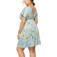 thumbnail image 4 of UKAP Robe d'Été pour Femmes Col en V Mini Robe Lacée Courte Sexy Voyage FP6 L, 4 of 5