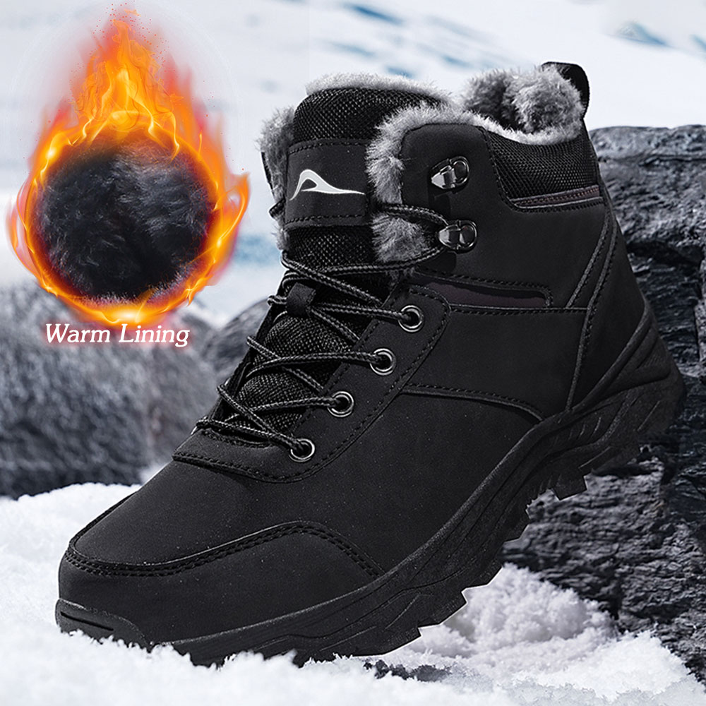 MeMoride Men's Waterproof Snow Boots with Faux Fur Lining photo 2