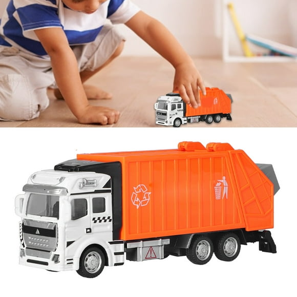 ESTINK 1:48 Pull Back Garbage Truck Toy Alloy Plastic Delivery Trash Truck Vehicles Toys Decoration for Boys,Trash Truck Toy,Trash Truck Toys for Boys