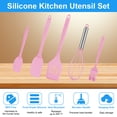 thumbnail image 2 of Silicone Cooking Utensils Sets,AILKIN 5-Piece Kitchen Utensil Set 600°F Heat Resistant Non-stick Rubber Cookware Kitchen Silicone Cooking Utensils with Spatulas,Whisk,BPA Free,Pink, 2 of 7