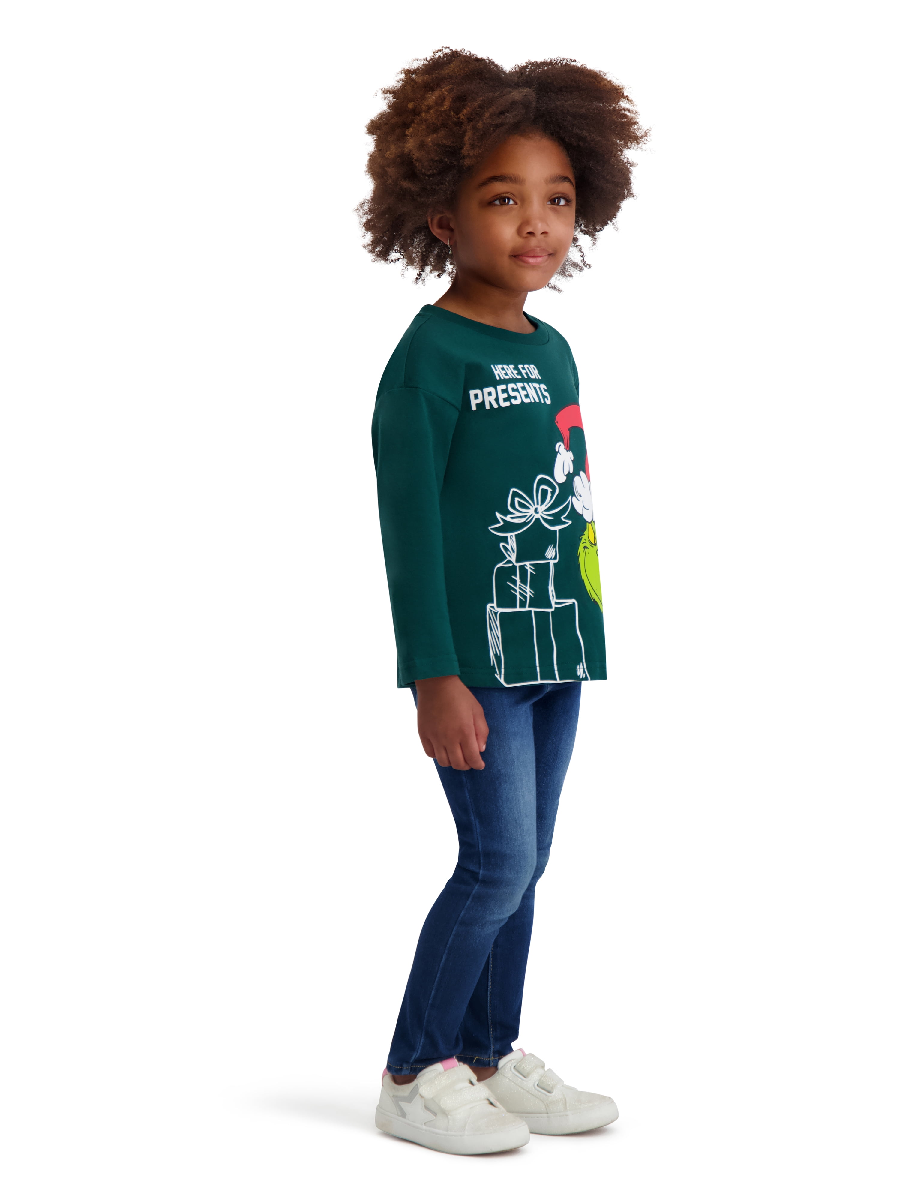 Dr. Seuss The Grinch Toddler Unisex Long Sleeve Green Tee Shirt, Sizes 12M-5T