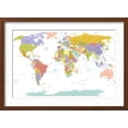 thumbnail image 2 of Art.com World Map Premium Giclee Print by ekler, Brown Frame Wall Art, 23" x 17", 2 of 5