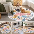 thumbnail image 6 of Spring Botanical Round Area&nbsp;Rug 6ft Farmhouse Rustic Leaf Flower Watercolor Mushroom Non-Slip&nbsp;Washable Circle Rugs Soft Felt Indoor Floor Mat for Bedroom Kitchen Living Room Bathroom, 6 of 9