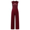 thumbnail image 3 of Combinaison Sans Manches Taille Haute Unie avec Poches Jambes Larges Décontractée Ample Robe Maxi, 3 of 8