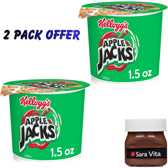 Kellogg's Apple Jacks Breakfast Cereal Cups, Kids Cereal, Family Breakfast, Original, 1.5oz Cup (1 Cup)
