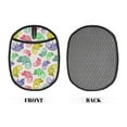 thumbnail image 2 of Pofeuu Colorful Pattern With Cute Chameleons Print Silicone Pot Mat Mitten With Hanging Loop Heat Resistant Oven Mitts Non-Slip Bbq Baking Smoking Potholders, 2 of 7