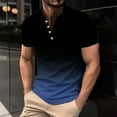 thumbnail image 2 of FAVIPT Plus Size Shirts for Men Button Up Gradient Tunic Tops Short Sleeve Round Neck Shirts Basic Soft Summer 2025 Blouses Multicolor,XL, 2 of 5