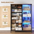 thumbnail image 4 of CHENZM 54" H Dresser for Bedroom with LED Lights & Power Outlets Dresser with 8 Drawers Fabric Dressers & Chests of Drawers for Bedroom, Sturdy Metal Frame, Acrylic Plates (Rustic Brown), 4 of 10