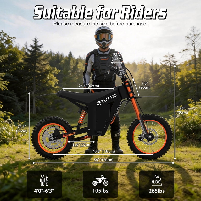 TUTTIO Soleil 01 Electric Dirt Bike for Teens 13+ 3000W 200N¬∑m