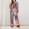 thumbnail image 2 of Gaeub Dreamy Moonlit Window Women' Long-Sleeve Shirt and Full-Length Bottom Pajama Set Loungewear Soft Pjs Sleepwear Set-XX-Large, 2 of 7