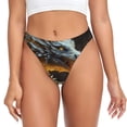 thumbnail image 1 of Disketp Culottes Sans Couture Imprimé Dragon de Feu Blanc Doré pour Femmes, String Invisible, Culottes pour Femmes-Petit, 1 of 6