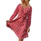 thumbnail image 3 of UVN Vestidos de Otoño para Mujer, Vestido Midi de Manga Larga con Cuello en V y Corte a, Vestido Veraniego con Estampado Floral de Playa Boho, 3 of 7