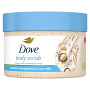 Dove Scrub Macadamia & Rice Milk Reveals Visibly Smoother Skin Body Scrub That Nourishes Skin 10.5 Oz Packaging May Vary