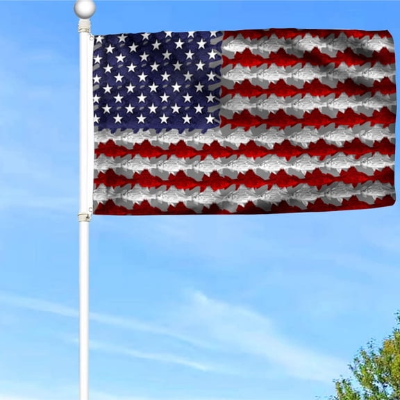 Bass Fish Flag Bas Fishing American Grommet Flag Banner with Grommets 3x5Feet Man cave Decor