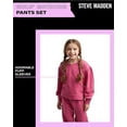 thumbnail image 3 of Steve Madden Girls' Sweatsuit Set - 2 Piece Puff Sleeve Crop Pullover Sweatshirt and Leggings - Leggings Set for Girls (2T-12), 3 of 7