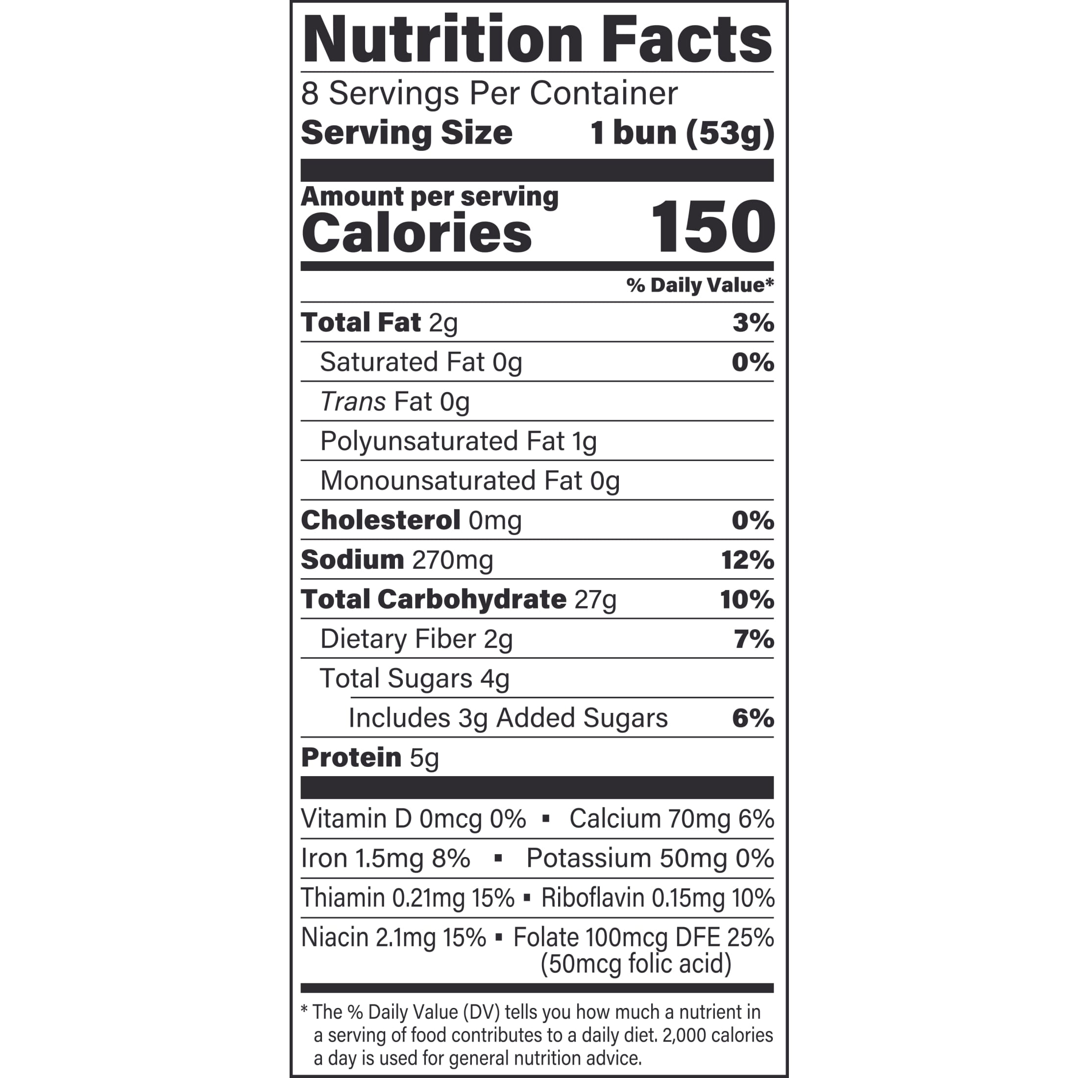 Grandma Sycamore's Coney Buns, 8 count, White Hot Dog Buns, 15 oz Bag