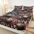 thumbnail image 3 of Homewish Baseball Game Bed Sheets,Cheetah Pattern King Sheets,Cartoon Stras Print Sheet Set For Boys Kids,Super Cozy Room Decor,4 Pieces, 3 of 7