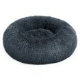thumbnail image 1 of Cama de Perros, Cama para Mascotas, Diámetro de 60 cm, Cojín Central Extraíble y Lavable, Alfombra de Felpa, Gris Oscuro, 1 of 5