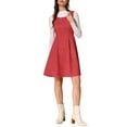 thumbnail image 2 of Vestido Pinafore INSPIRE CHIC sin mangas para mujer, vestido casual vintage de camiseta de ante sintético, L rojo, 2 of 6
