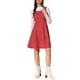 thumbnail image 2 of Vestido Pinafore Chic INSPIRE para Mujeres, Vestido Casual Vintage Sin Mangas de Ante Sintético, Talla S, Rojo, 2 of 6