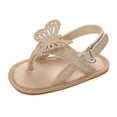 thumbnail image 1 of NOKIO Spring Summer Baby Toddler Sandals for Boys and Girls, Pinch Toe Solid Color Shiny Bow Accent Hook Loop Closure Comfortable, Adjustable Strap Beach Flip Flop Style, 1 of 9