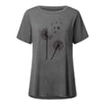 thumbnail image 3 of Askfv Women's Tunic Tops Dandelions Printed Shirt Casual Short Sleeve T Shirts Blouse Tops, 3 of 4