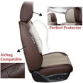 thumbnail image 5 of Coverado Car Seat Covers Full Set, Brown Breathable Fabric &Leather Front and Rear Car Seat Protectors, Universal Auto Cushions Compatible with Most Sedans SUV Pick-up Truck, 5 of 11
