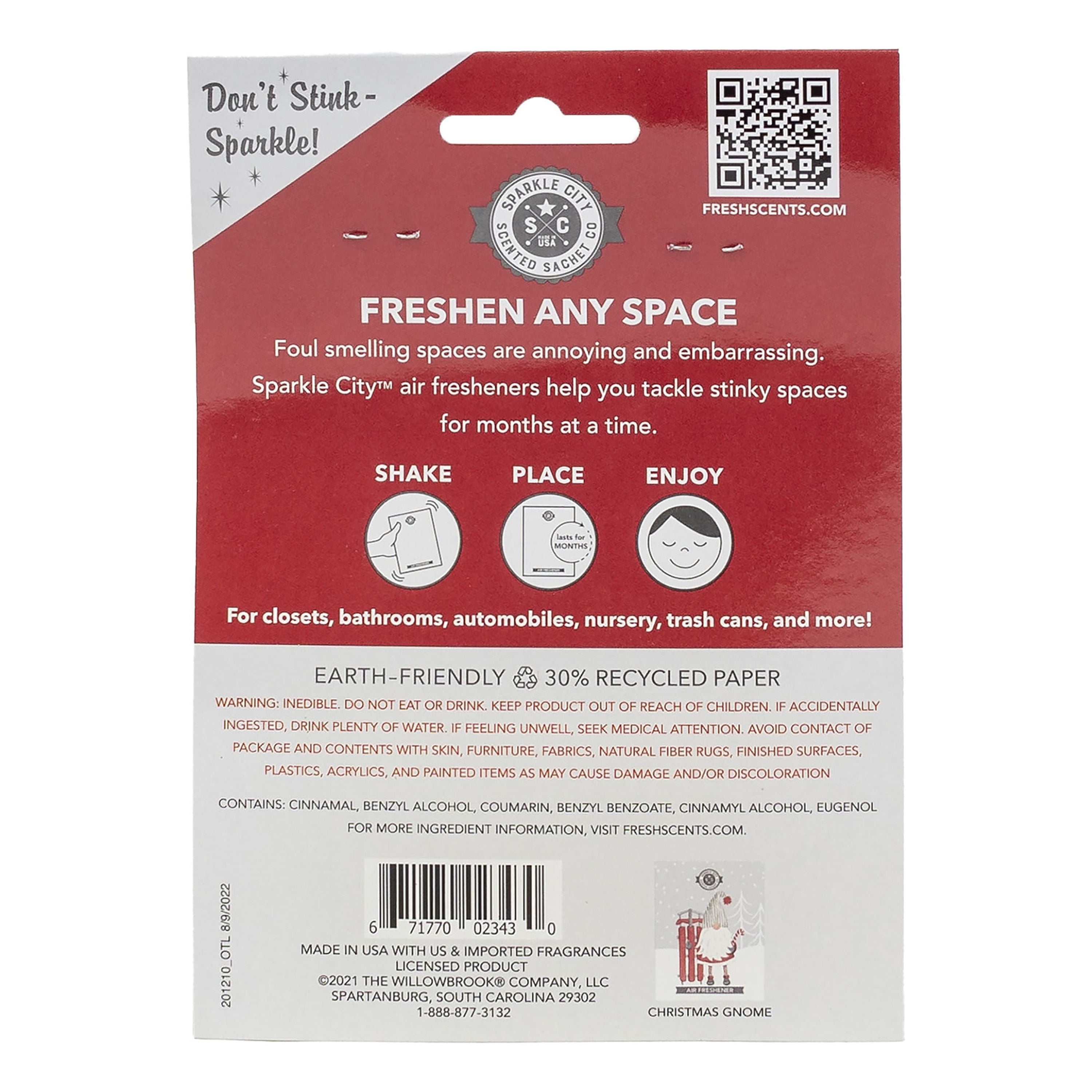 Sparkle City Cmas Gnome Scented Sachets