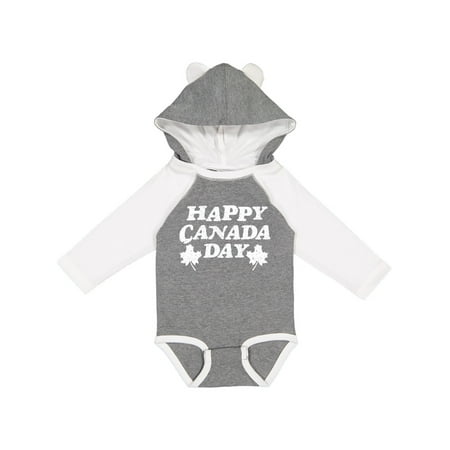 

Inktastic Happy Canada Day with Distressed Maple Leaves Gift Baby Boy or Baby Girl Long Sleeve Bodysuit