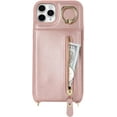 thumbnail image 4 of iPhone 11 pro max Case with Card Holder for Women, iPhone 11 pro max Phone Case Wallet with Strap Credit Card Slots Crossbody with Kickstand Zipper Case - Rose Gold, 4 of 16