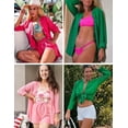 thumbnail image 5 of Ekouaer Summer Outfits for Women 2 Piece Sets Lounge Sets V Neck Button Down Shirt and Shorts Loungewear with Pockets, 5 of 5