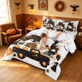 thumbnail image 4 of Homewish Halloween Castle King Bedding, Witch Tombstone Pumpkin King Bed in a Bag, Black Orange White, Pumpkin Bat Reversible 7-Piece, 4 of 7