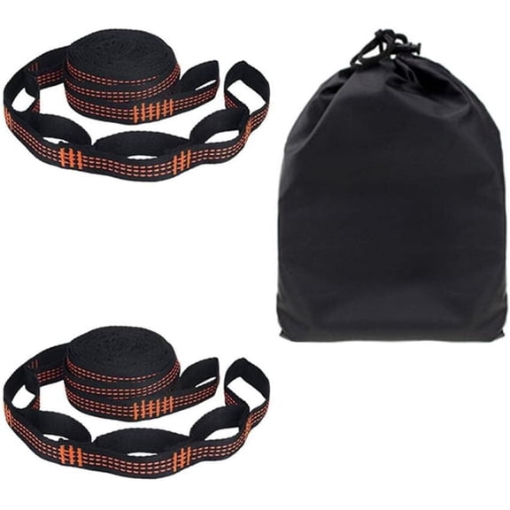 2 Pcs/Set Hammock Straps Special Reinforced Polyester 5 High Load-Bearing Barbed Black Home Outdoor Straps