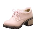 thumbnail image 2 of Bnwani Low Heel Boots Women Fall Winter Fashion High-Heel Thick High Ankle Versatile Casual Sweet Boot Pink Size 9.5, 2 of 5