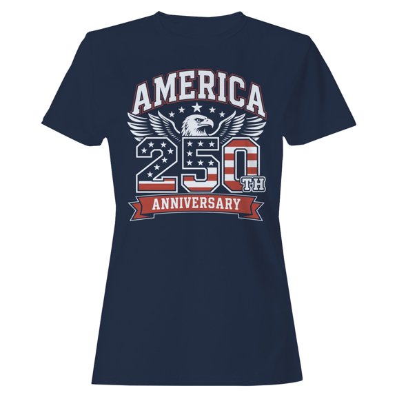 Smartprints America 250Th Anniversary Patriotic Eagle T-Shirt Navy, Cotton, S