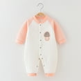 thumbnail image 2 of Diufon Newborn Baby Boy Girl Cotton Bodysuit Infant Long Sleeve Thickened Warm Romper Fall Winter Casual Jumpsuit, 2 of 7