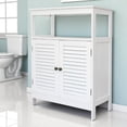 thumbnail image 7 of Tcbosik Bathroom Floor Cabinet, Freestanding Storage Cabinet with 2 Shutter Doors, Accent Cabinet with Adjustable Shelves for Living Room, Dining Room, Kitchen, White, 7 of 7