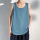 thumbnail image 1 of pstuiky Camiseta sin mangas para hombre, Camiseta deportiva de cuello redondo para hombre, de color liso, moderna, para tiempo libre y fitness Tops elegantes para mujer xl, 1 of 5