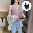 thumbnail image 3 of Lace Casual Camisole Cami Crop Tank Tops Lingerie Bustier Strap Crop Top，Average code, 3 of 5