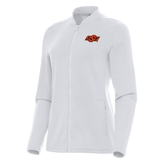 Women's Antigua White Oklahoma State Cowboys Continual Full-Zip Jacket