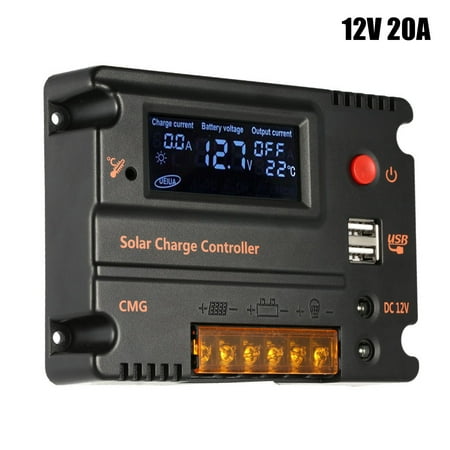 

Solar Charge Controller 12V 10A / 20A LCD Solar Charger Charging Controller Power Indicator LCD Solar Panel Auto Adjustment Switch Overload Protection By TWSOUL