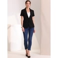 thumbnail image 3 of Chaqueta de traje de oficina con 1 botón y manga corta para mujer Negro S, 3 of 4
